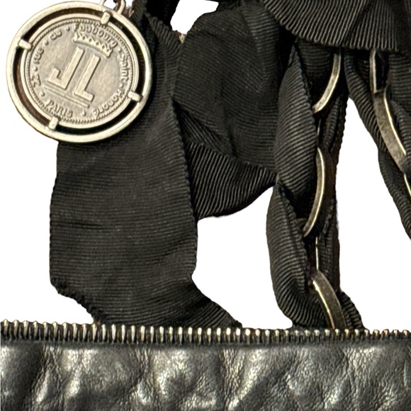 LANVIN Black Quilted Leather Chain Shoulder Bag - Picture 3 of 6